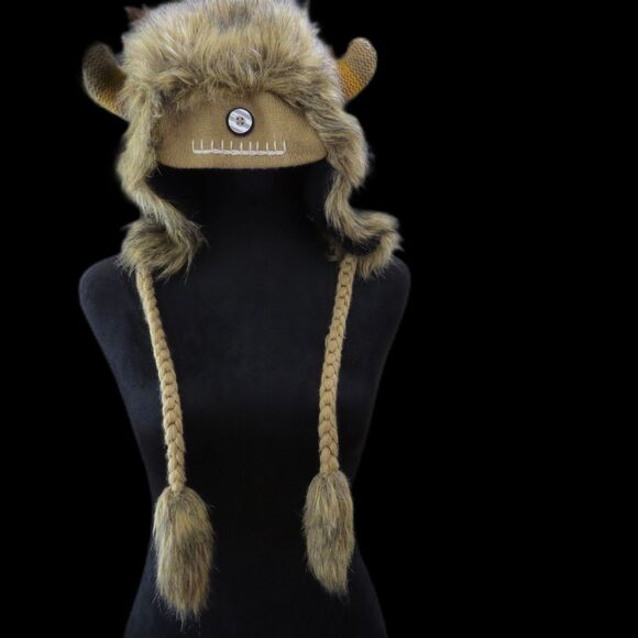 Manhattan Hat Company Accessories - Manhattan Hat Company Faux Fur  Trapper Hat with Crochet Horns One Size